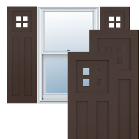 True Fit PVC San Antonio Mission Style Fixed Mount Shutters, Raisin Brown, 12W X 79H